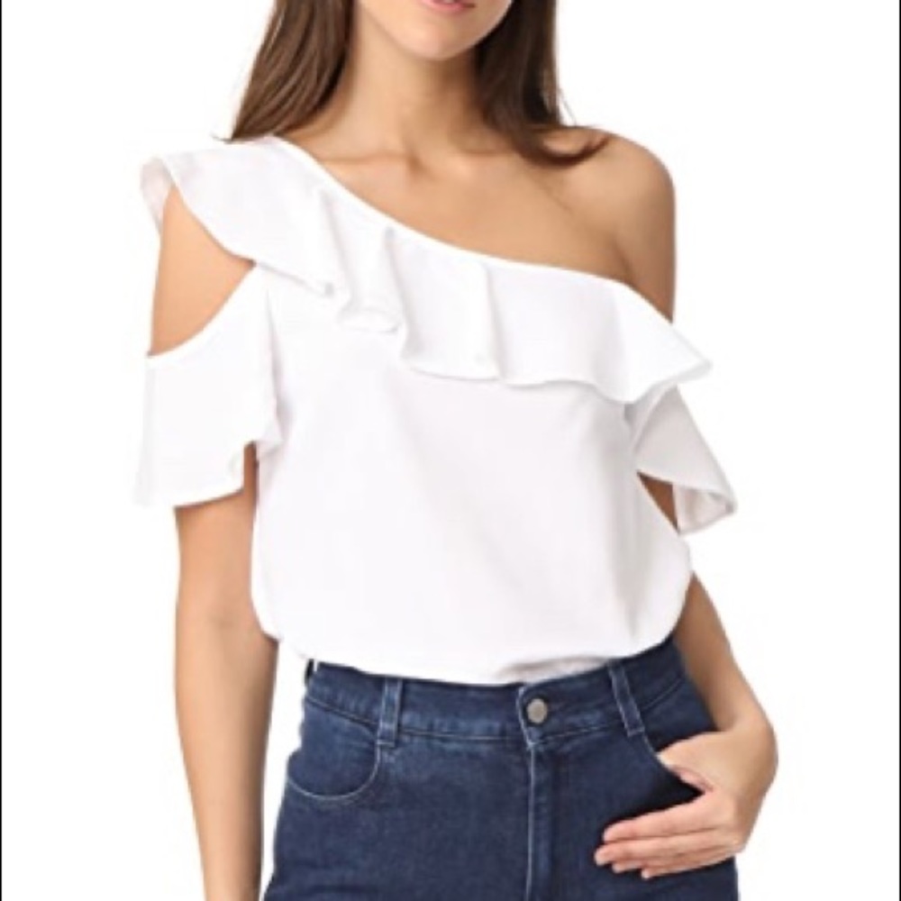 Madewell One Shoulder Ruffle Top